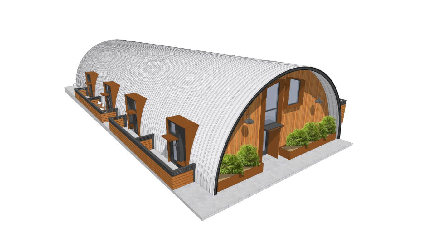 Render of Quonset Hotel
