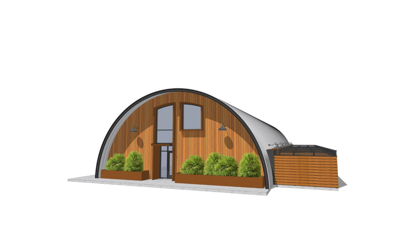 Render of Quonset Hotel