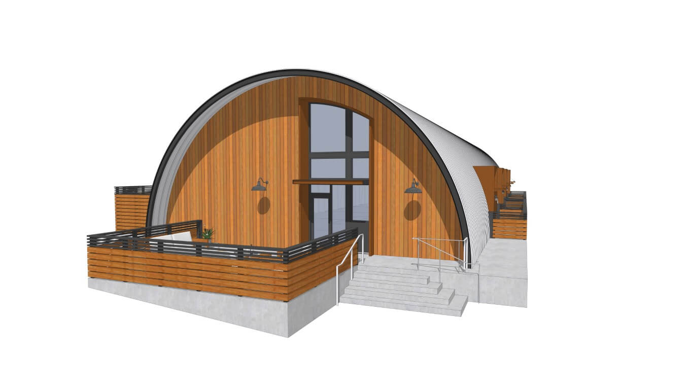 Render of Quonset Hotel